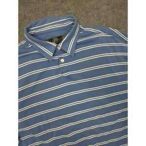 Nike Golf Polo Shirt‎ Men's Large L Blue Striped Short Sleeve Golf Athletic